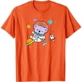 thumbnail image 1 of Cartoon Kawaii Space Koala Bear Lover Softstyle Unisex T-Shirt,Orange Color,Size XL, 1 of 5