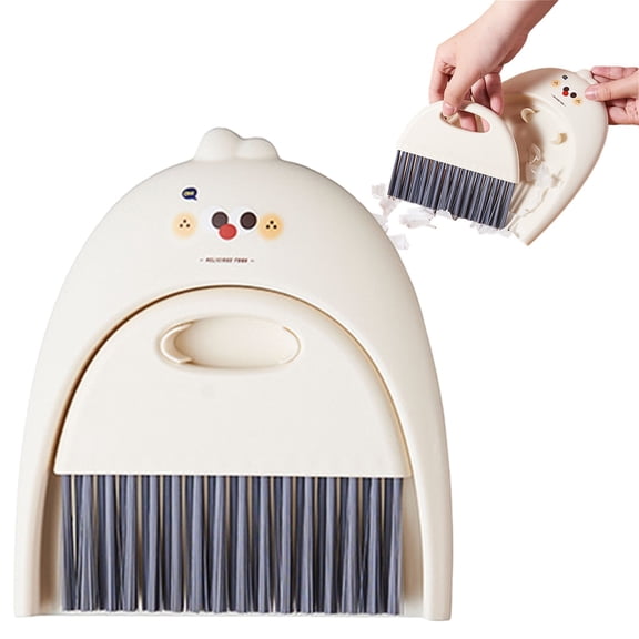 Cartoon Keyboard Gap Cleaning Brush Mini Desktop Dustpan And Brush Set With HandleforComputer Keyboard Pet Nest And Car Interior Cleaning Small Dust SweeperforDesk Table And Electronics