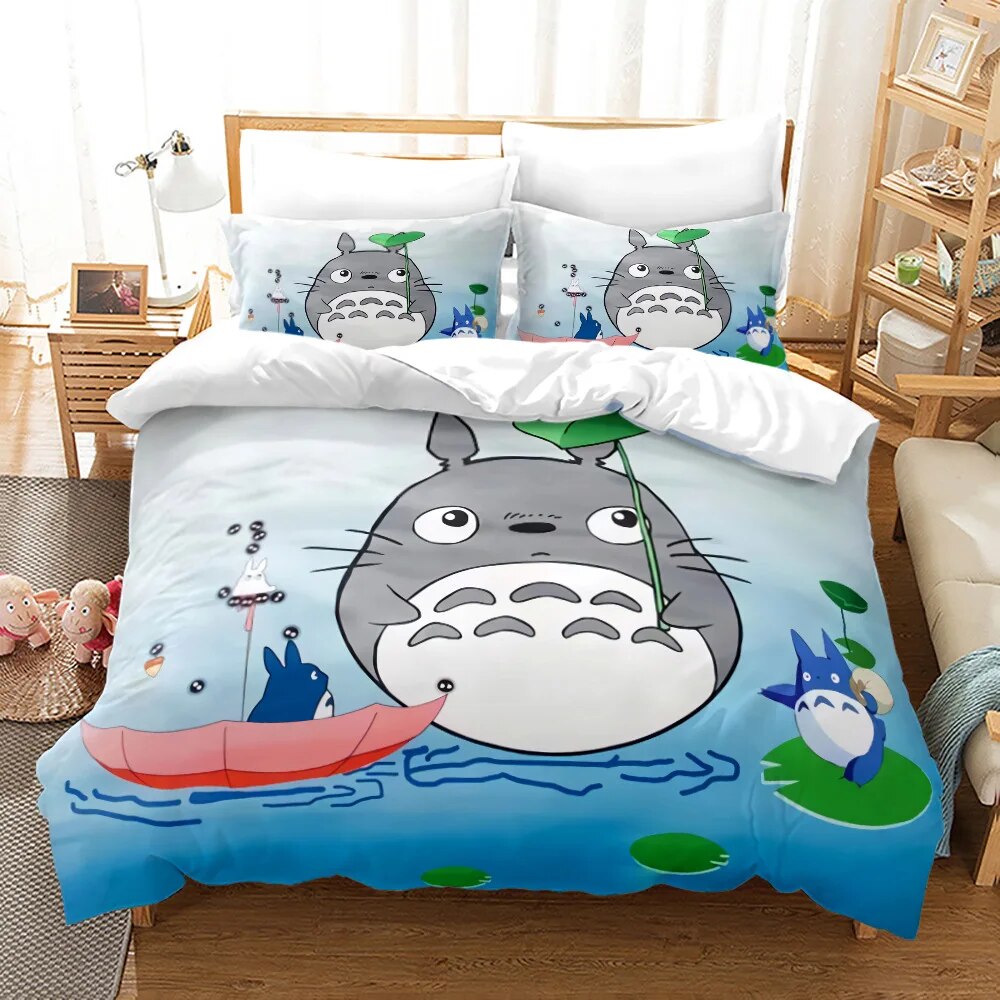 Cartoon Kids Bedding Set My Neighbor Totoro Bed Linen Quilt Duvet Cover