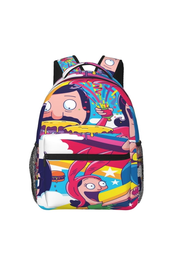 Cartoon Bob's Burgers Backpack Toddler Backpac 15.7" Cute Travel Bag Funny Lightweight Backpack