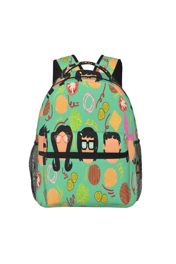 Cartoon Bob's Burgers Backpack Toddler Backpac 15.7" Cute Travel Bag Funny Lightweight Backpack