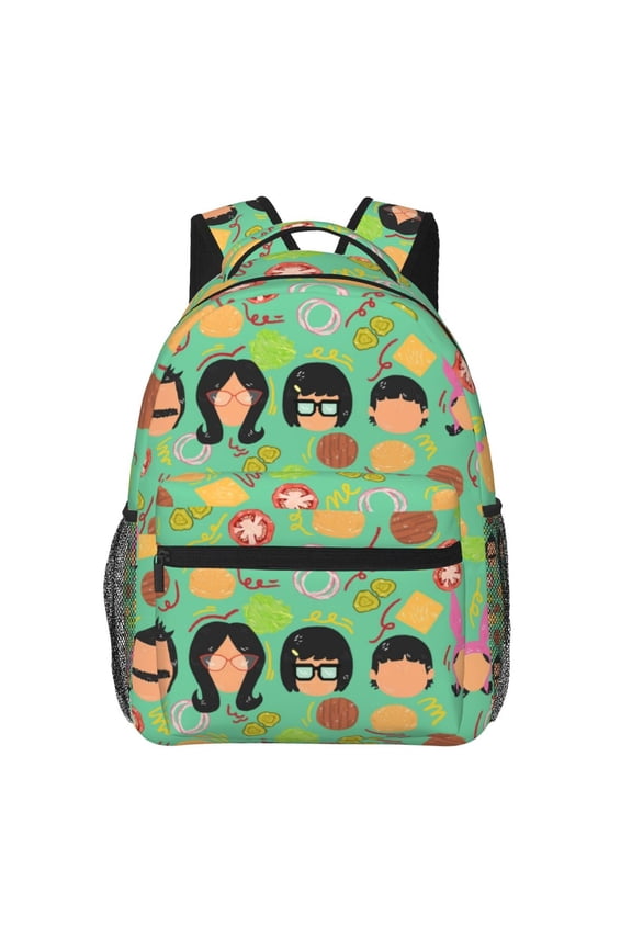 Cartoon Bob's Burgers Backpack Toddler Backpac 15.7" Cute Travel Bag Funny Lightweight Backpack