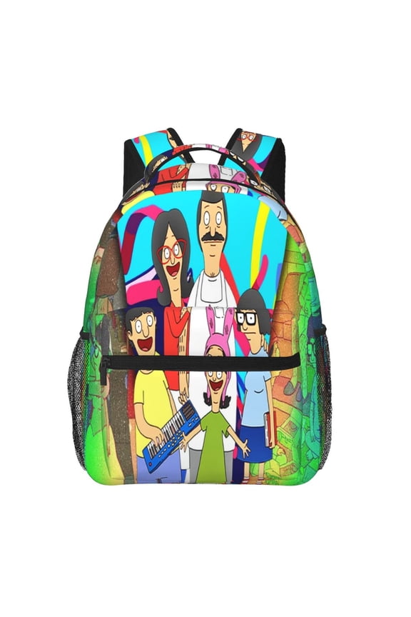 Cartoon Bob's Burgers Backpack Toddler Backpac 15.7" Cute Travel Bag Funny Lightweight Backpack