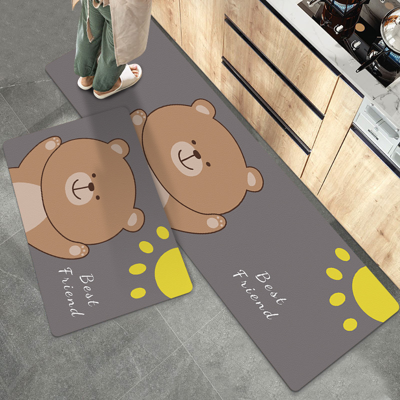 Cartoon Kitchen Floor Mats Waterproof OilProof Wipeable Cloth Mat