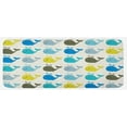 thumbnail image 1 of Cartoon Kitchen Mat, Colorful Whales Different Styles Dotted Squares Lines Animals, Plush Decorative Kitchen Mat with Non Slip Backing, 47" X 19", Charcoal Grey Pale Blue, by Ambesonne, 1 of 1