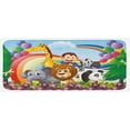 thumbnail image 1 of Cartoon Kitchen Mat, Group of Animals at the Hilltop with a Rainbow and Balloons Fresh Garden Happy, Plush Decorative Kitchen Mat with Non Slip Backing, 47" X 19", Multicolor, by Ambesonne, 1 of 1