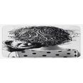 thumbnail image 1 of Cartoon Kitchen Mat, Little Girl Hugging Teddy Bear Sketch Grunge Illustration, Plush Decorative Kitchen Mat with Non Slip Backing, 47" X 19", Charcoal Grey White, by Ambesonne, 1 of 1