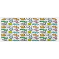 thumbnail image 1 of Cartoon Kitchen Mat, Style Animals Lion Zebra Frog Dinosaur Crocodile Bat Fun Illustration, Plush Decorative Kitchen Mat with Non Slip Backing, 47" X 19", Multicolor, by Ambesonne, 1 of 1
