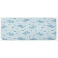 thumbnail image 1 of Cartoon Kitchen Mat, Teddy Bears and Toys with Letters on Imagery Blue Background, Plush Decorative Kitchen Mat with Non Slip Backing, 47" X 19", Pale Blue Aqua, by Ambesonne, 1 of 1