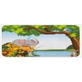 thumbnail image 1 of Cartoon Kitchen Mat, Various Cartoon Style Animals Together by River Bank Tree Bird Funny Wildlife, Plush Decorative Kitchen Mat with Non Slip Backing, 47" X 19", Multicolor, by Ambesonne, 1 of 1
