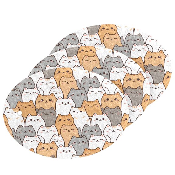Cartoon Kitten Cellulose Cleaning Sponge Set 3 Pack Compressed Kitchen Scrubber for Dishes