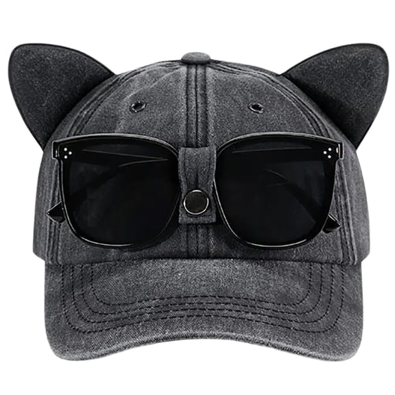 Cartoon Kitten Ears Baseball Hat for Girls Shades Sports Hat For Outdoor Activities Fun Photo Props