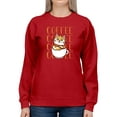 thumbnail image 1 of Cartoon Kitten In A Coffee Cup Sweatshirt Women -GoatDeals Designs, Female Small, 1 of 4