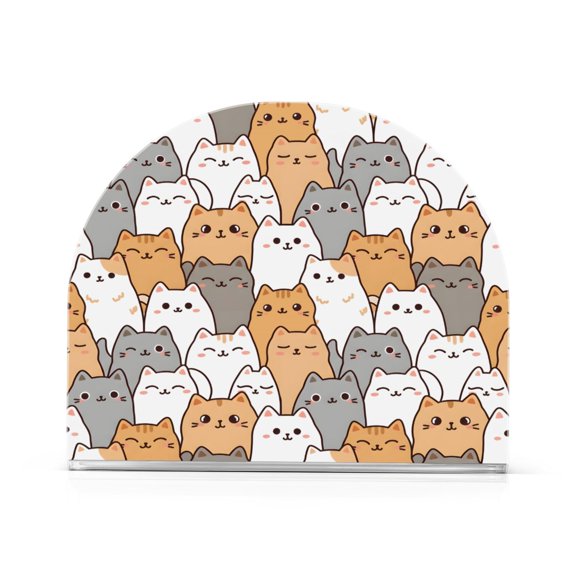 Cartoon Kitten Napkin Holder Acrylic Napkin Dispenser Clear Modern Tabletop for Kitchen Counter 2 Pack
