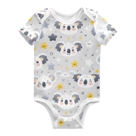 Cartoon Koala and Star Baby Bodysuits 100% Cotton Short Sleeve for 0-24 Months Baby Golf Outfit 18Months