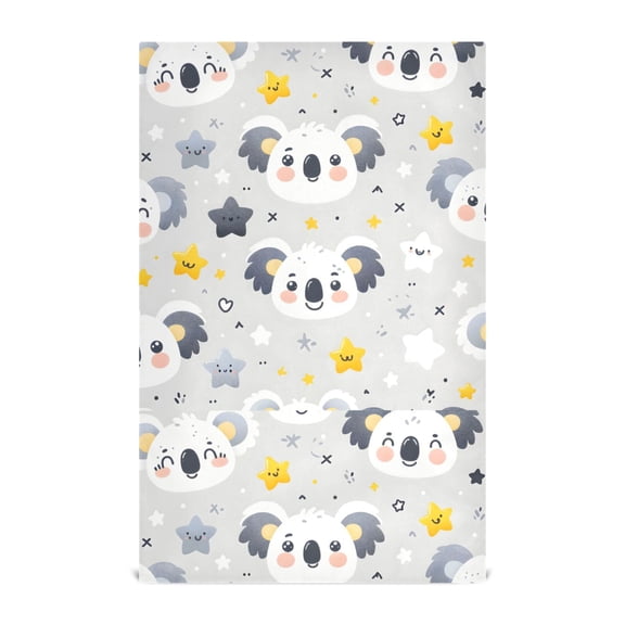 Cartoon Koala and Star Kitchen Towels Waffle Weave Decorative Tea Towels Multi Use Dishcloths 28x18in