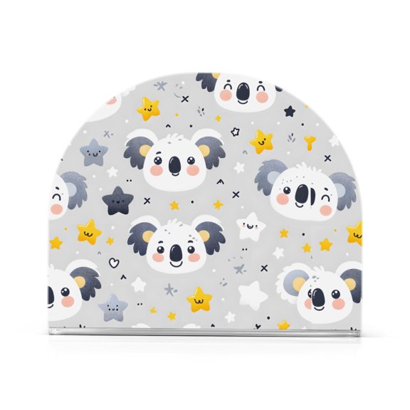 Cartoon Koala and Star Napkin Holder Acrylic Napkin Dispenser Clear Modern Tabletop for Kitchen Counter 2 Pack