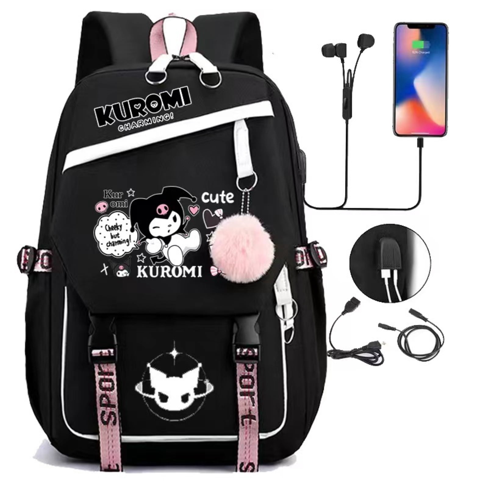Cartoon Kulomi Backpack Unisex Travel Backpack Game Anime Pattern ...