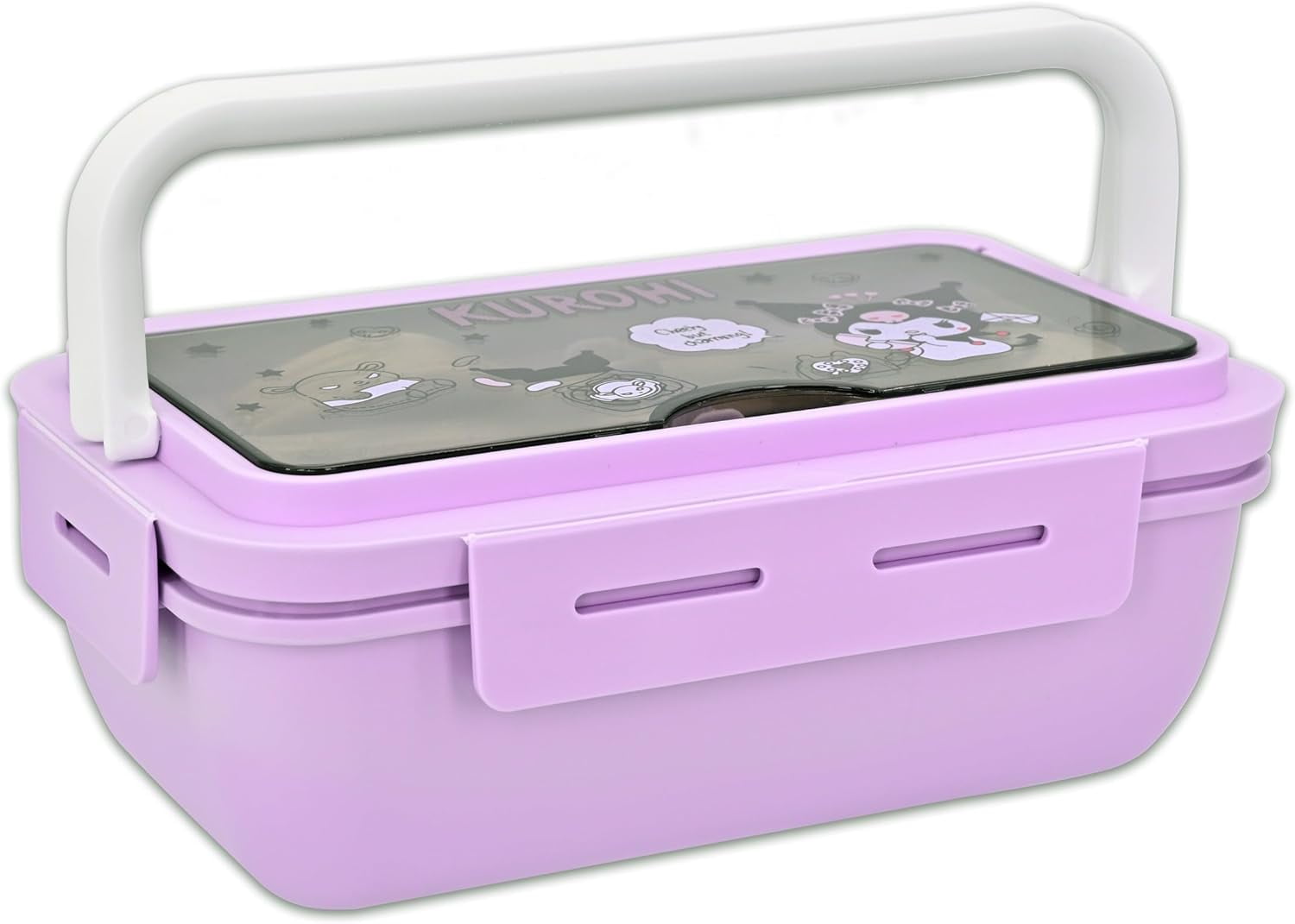 Lunch Box Bento Kawaii 2-in-1 - Design Kuromi, Serratura 4 Punti, 20x13x8cm - Foto 7