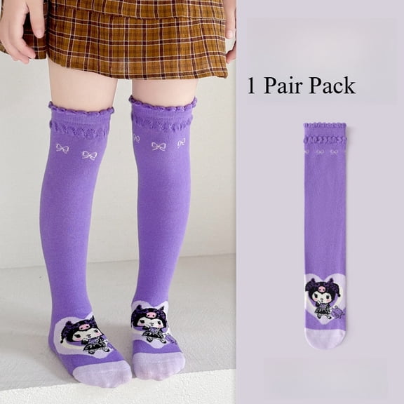 Cartoon Kuromi Melody Cinnamoroll Over-knee Long Socks Autumn and Winter Mid-calf Socks Cartoon Cotton Socks Cute Spring and Autumn Calf Socks