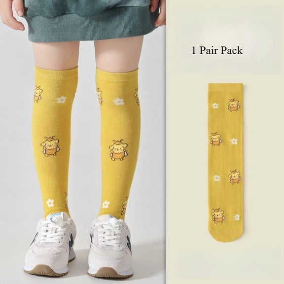 Cartoon Kuromi Melody Cinnamoroll Over-knee Long Socks Autumn and Winter Mid-calf Socks Cartoon Cotton Socks Cute Spring and Autumn Calf Socks