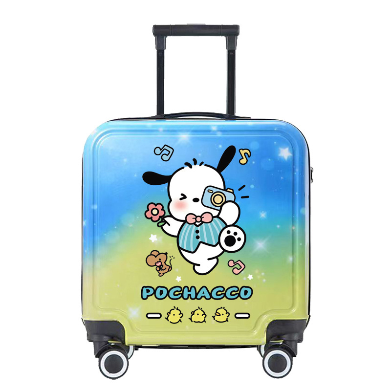 Cartoon Kuromi New Sanrios Trolley Case Kawaii Child CarryOn Suitcase