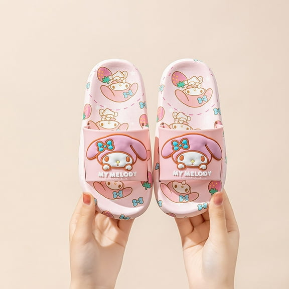 Cartoon Kuromi Slides Beach Sandals Slippers for Girls Kids Children