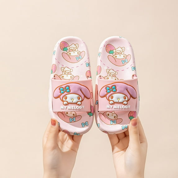 Cartoon Kuromi Slides Beach Sandals Slippers for Girls Kids Children