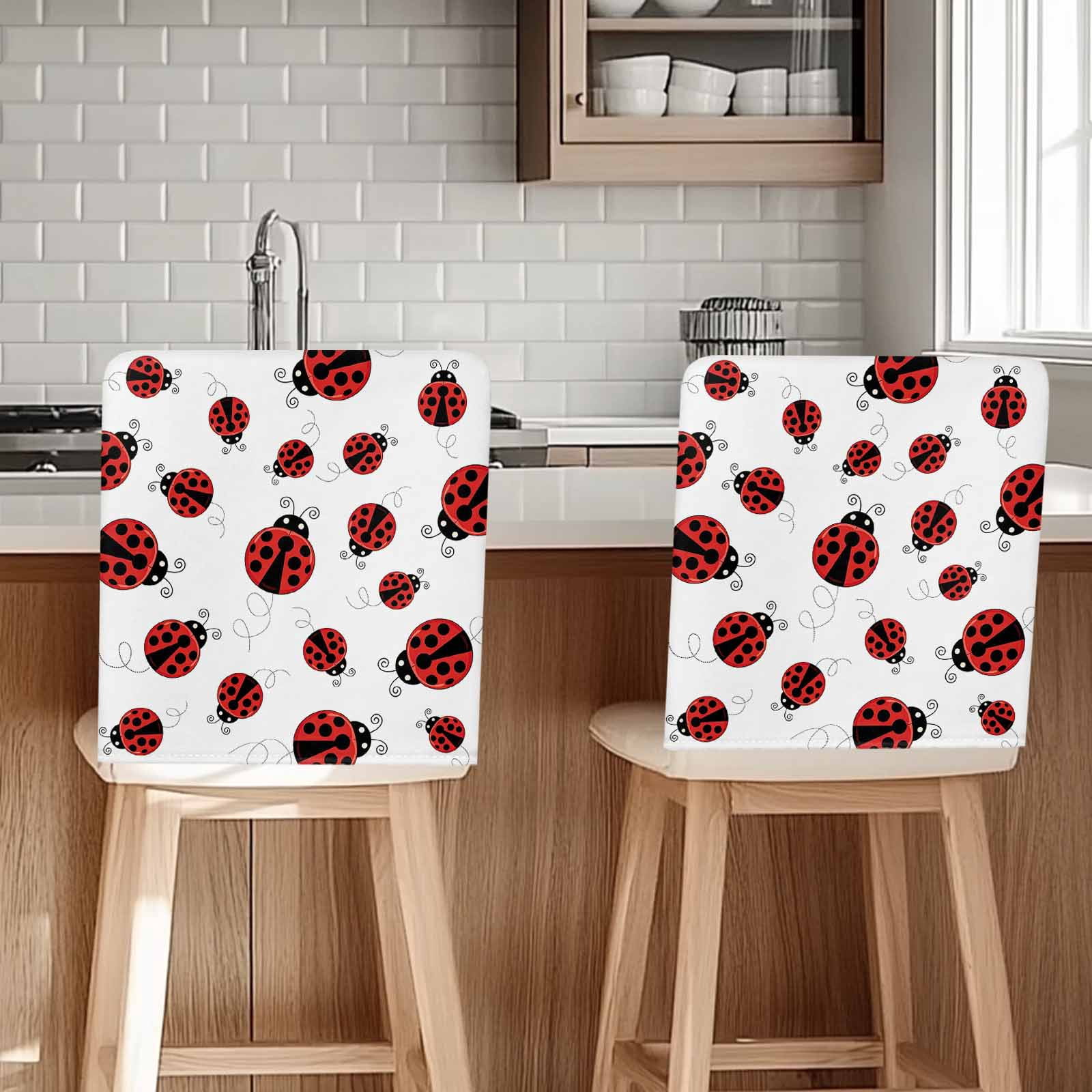 Cartoon Ladybug Chair Back Cover for Dining Room Set of 4, Funny ...
