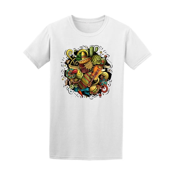 Cartoon Latin America Doodle Tee Men's -Image by Shutterstock