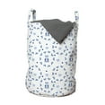 thumbnail image 1 of Cartoon Laundry Bag, Kids Baby Nursery Design Ribbons Teddy Bears Children Hearts Art, Hamper Basket with Handles Drawstring Closure for Laundromats, 13" x 19", Purple Grey Navy Blue, by Ambesonne, 1 of 4