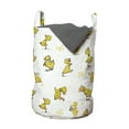 thumbnail image 1 of Cartoon Laundry Bag, Repetitive Pattern of Little Ducklings Walking Jumping and Sleeping Art, Hamper Basket with Handles Drawstring Closure for Laundromats, 13" x 19", White and Mustard, by Ambesonne, 1 of 4