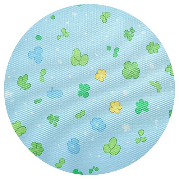 Cartoon Leaf Print 15.4in Diameter PVC Plate Mat, Heat-Resistant and Cuttable, Kitchen Decor