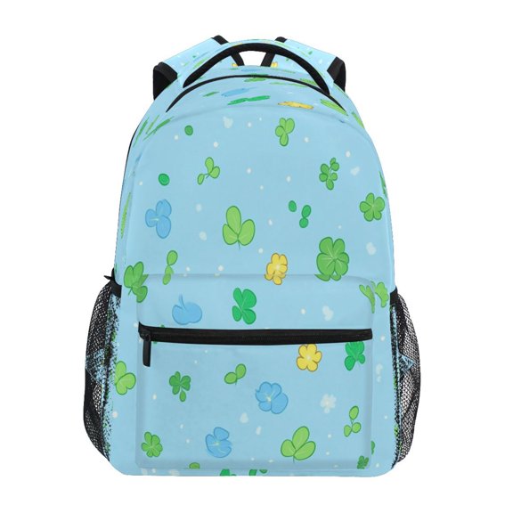 Cartoon Leaf Print Stylish Large Backpack 15L Self-Standing Durable Twill for School, Office and Travel Use