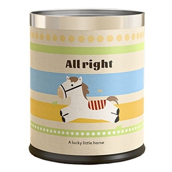 Cartoon Leather Trash Can - Decor Garbage Can - Small Waste Basket for Bedroom