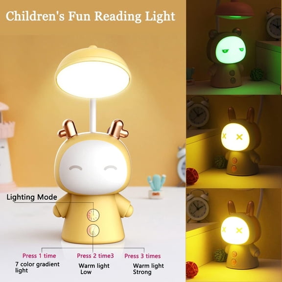 Cartoon Led Desk Lamp Learning Folding Rechargeable Eye Protection Student Children Reading Night Light Bedside Gradient Colour
