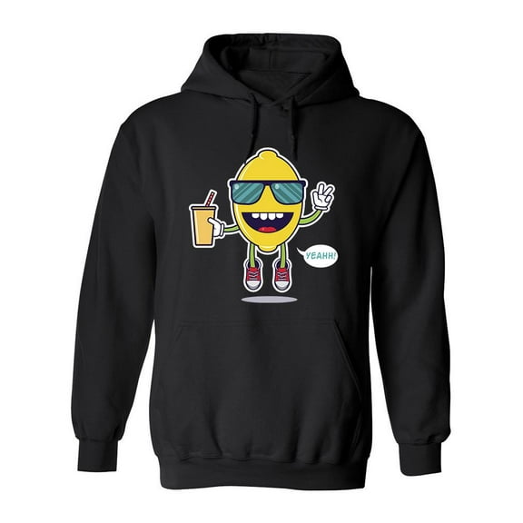 Cartoon Lemon Character Design Hoodie Men -Image by Shutterstock, Male Large