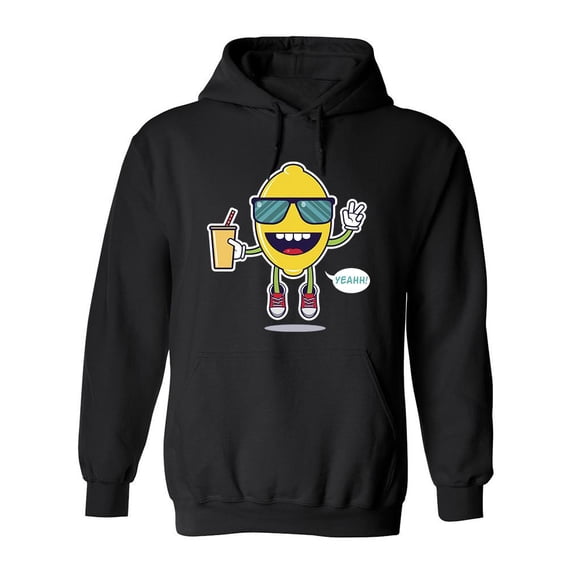 Cartoon Lemon Character Design Hoodie Men -Image by Shutterstock, Male Large