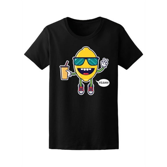 Cartoon Lemon Character T-Shirt Women -Image by Shutterstock, Female Large