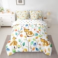 thumbnail image 1 of Cartoon Leopard Bed in a Bag 7 Pieces Watercolor Floral Bedding Set, Botanical Plants King Size Comforter Set Jungle Animal Cheetah Bedding Comforter Sets, Tropical Leaves Bed Set, 1 of 5