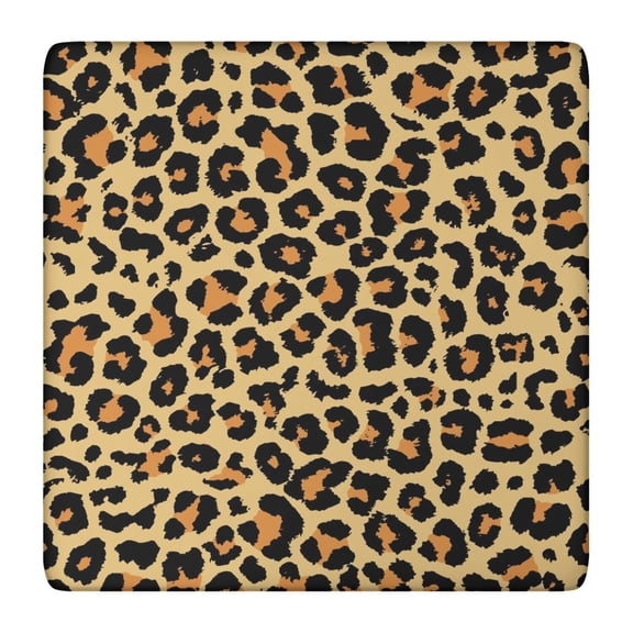 Cartoon Leopard Tablecloth with Abstract Spots, Cute and Colorful Animal Pattern for Dining Room Decor