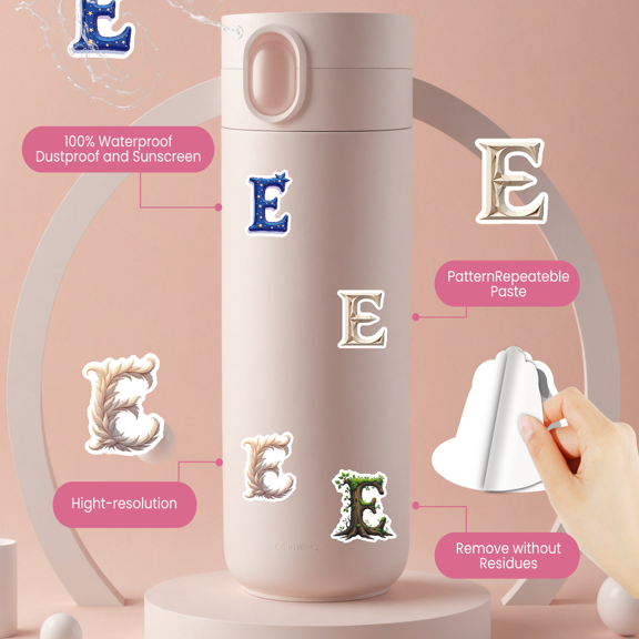 Cartoon Letter Theme Stickers, Waterproof Letter Theme Sticker for Water Bottle Laptop Phone Cases Planner Skateboard Luggage Helmet Party Favor Decor, Ideal for Adults Teens Teacher Rewards