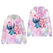 QINGY Cartoon Lilo Stitch Men's and Women's Hoodie 3D Printing fashion Boys and Girls Children's Hoodie,#5,Size-Child 100