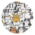 thumbnail image 1 of Cartoon Line Cats Round Wall Clock Battery Operated Silent Non-Ticking Bedroom Office Kitchen Home School Decor 10"(Gold), 1 of 10