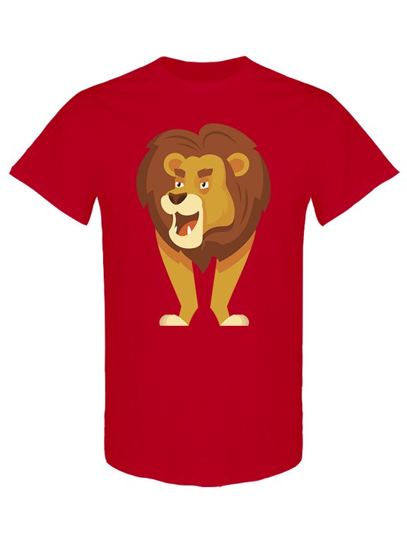 Cartoon Lion Posing T-Shirt Men -Image by Shutterstock, Male Large