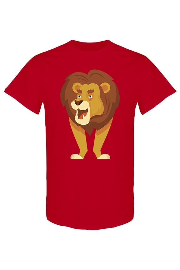 Cartoon Lion Posing T-Shirt Men -Image by Shutterstock, Male Large