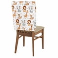 thumbnail image 1 of Cartoon Lions Giraffe Tiger Chair Covers Set of 1 Cute Animal Leaf Musical Note Chair Back Covers Stretch Removable Washable Slipcovers Protector for Dining Room Kitchen Party Decor, 1 of 9