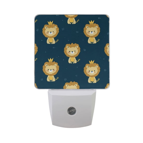 Cartoon Lions LED Night Light Sensor Lamp Plug-in Adjustable Brightness 2 Pack
