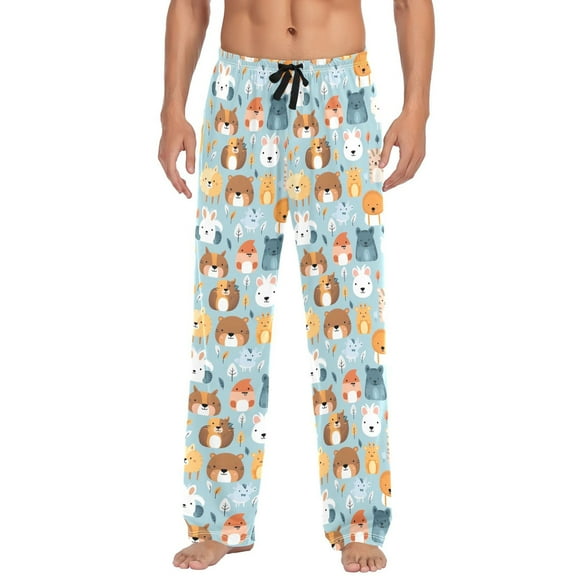Cartoon Lions joogoo Men's Pajama Pants Cotton Long Sleepwear Lounge Pants M