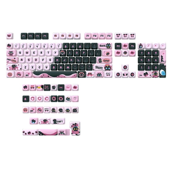 Cartoon Little Black Dragon Keycap Set, PBT Dye-Sublimation Original Design Cherry/MOA Profile Keycaps for Mechanical Keyboard